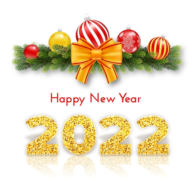 Праздничная подарочная карта Happy New Year 2022.