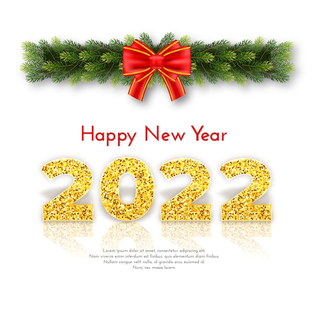 Holiday gift card Happy New Year 2022.