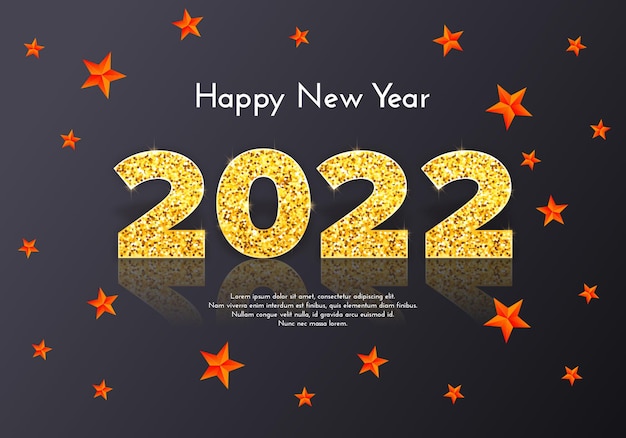 Holiday gift card Happy New Year 2022.