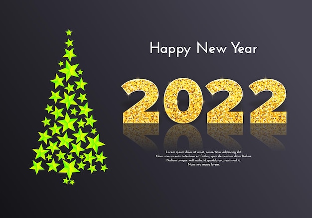 Holiday gift card Happy New Year 2022.