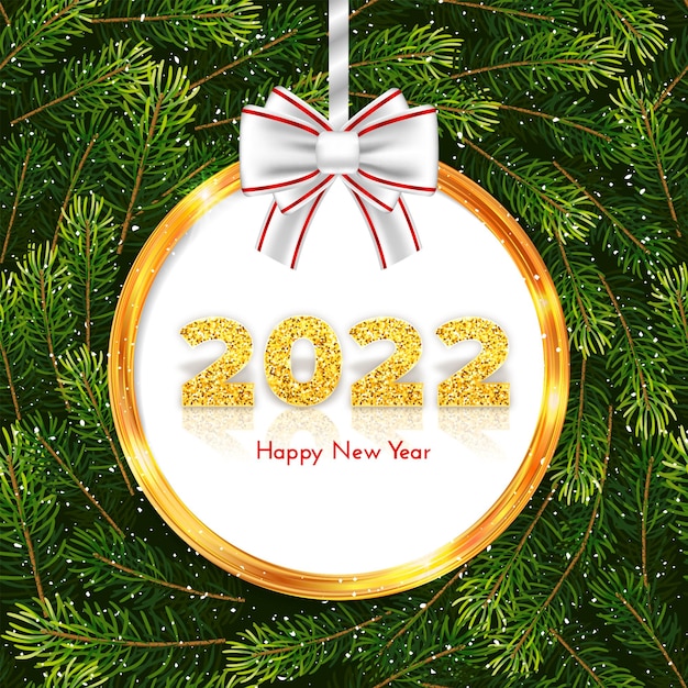 Holiday gift card Happy New Year 2022.