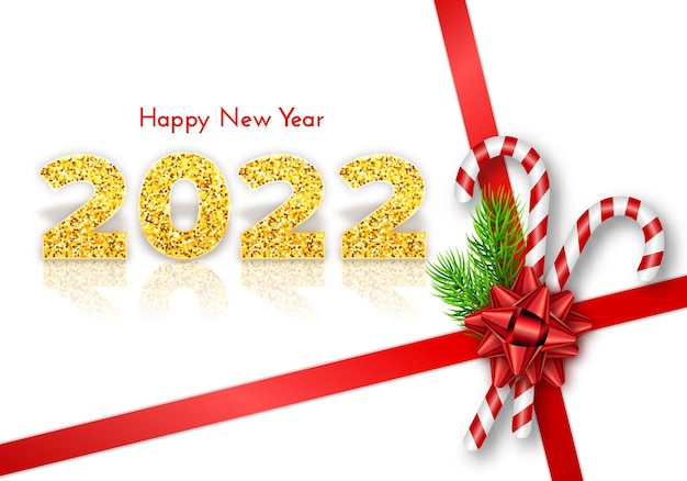 Праздничная подарочная карта Happy New Year 2022.