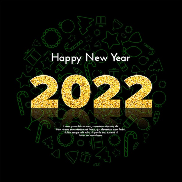 Праздничная подарочная карта happy new year 2022.