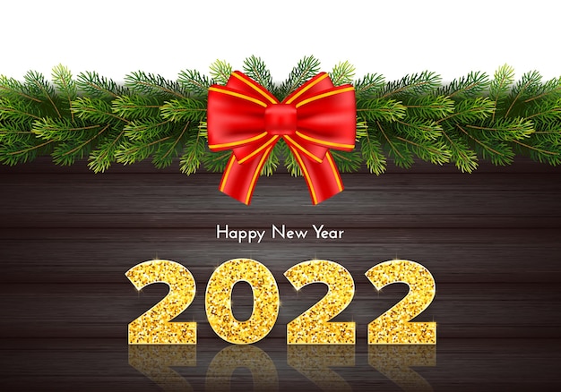 Holiday gift card Happy New Year 2022.