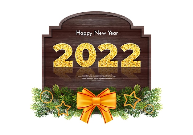 Holiday gift card Happy New Year 2022.