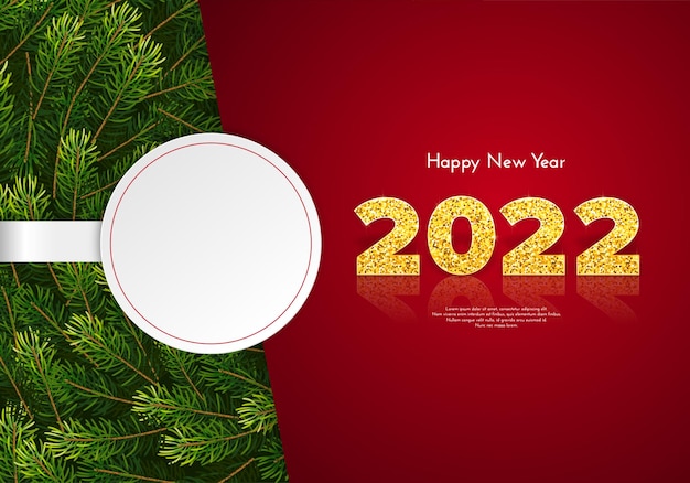 Holiday gift card Happy New Year 2022.