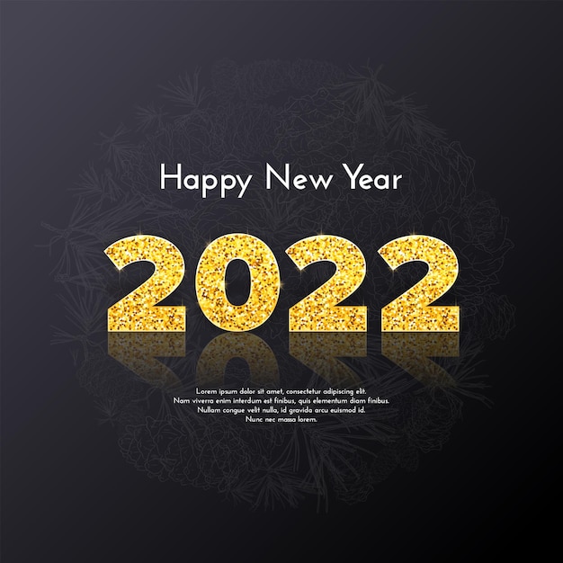 Holiday gift card Happy New Year 2022.