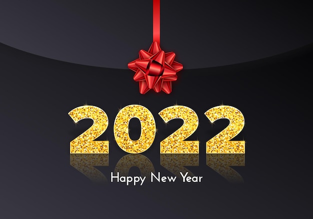 Holiday gift card Happy New Year 2022.