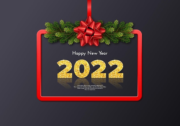 Holiday gift card Happy New Year 2022.