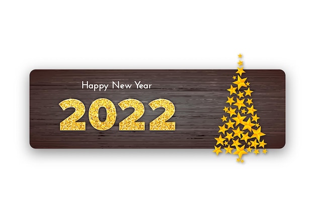 Holiday gift card Happy New Year 2022.