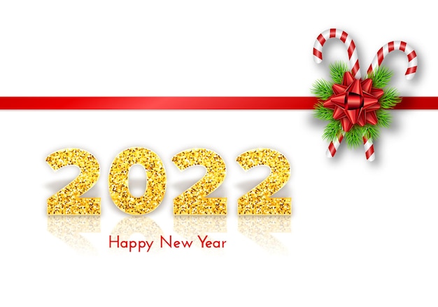 Holiday gift card Happy New Year 2022.