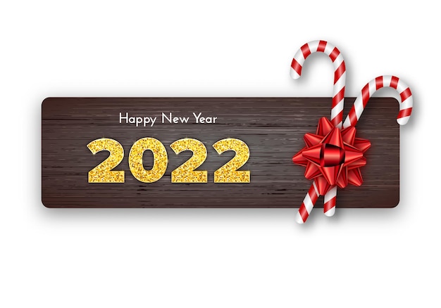 Праздничная подарочная карта happy new year 2022.