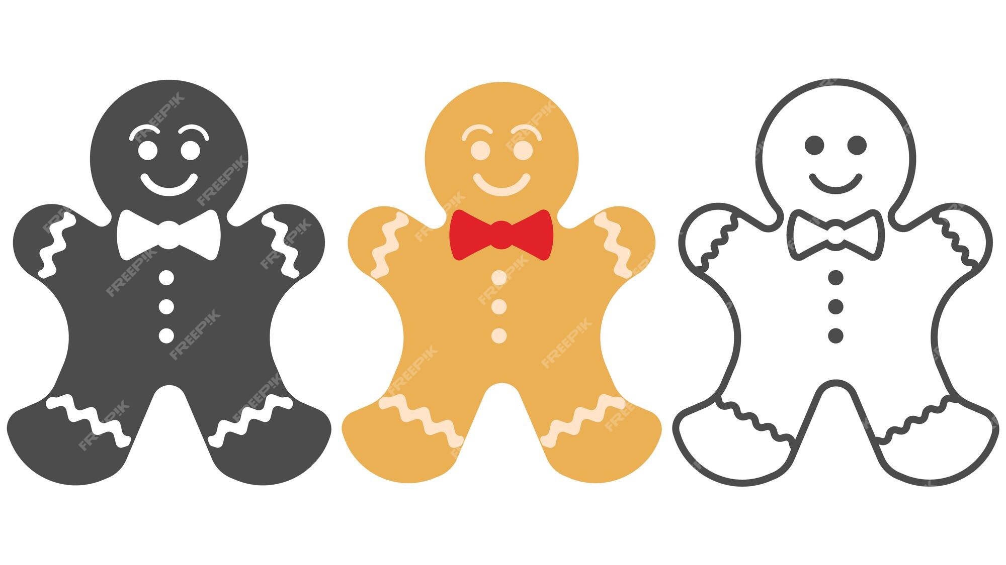 Premium Vector | Holiday gingerbread man cookie icon happy new ...