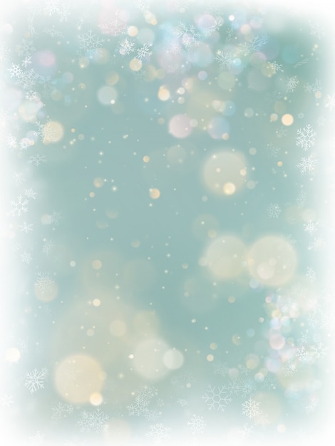 Holiday greeting with snowflake background.