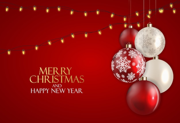 Holiday New Year and Merry Christmas Background