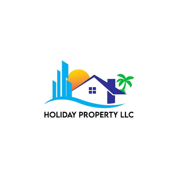 Логотип Holiday property LLC, логотип недвижимости, логотип природы и минималистский логотип