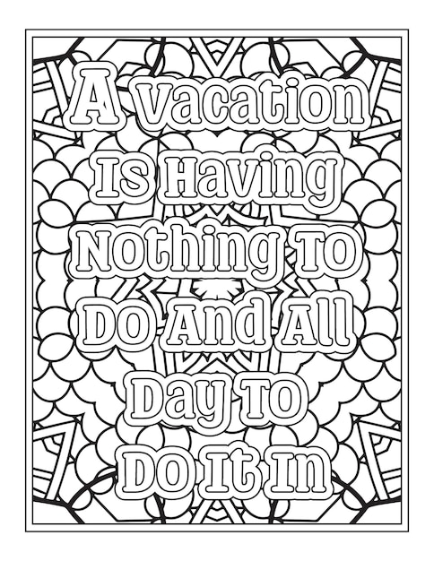 Vector holiday quotes coloring pages for kdp coloring pages