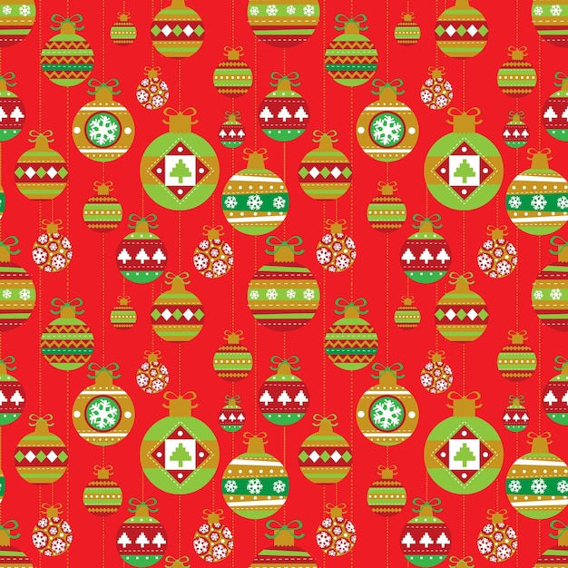 Vector holiday seamless background with christmas balls