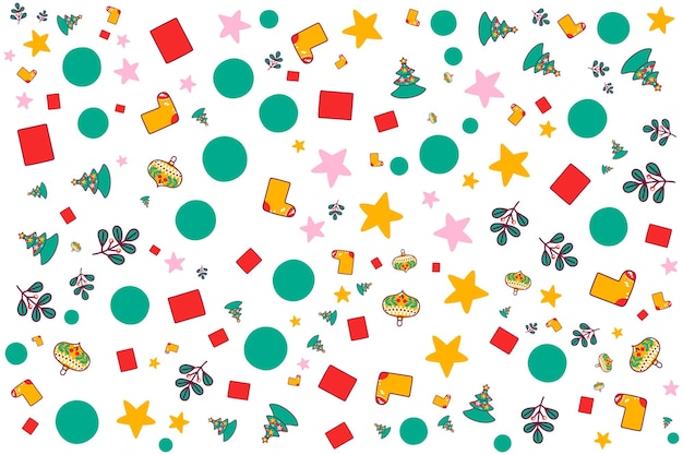 Vector holiday seamless background with cute decorative socks