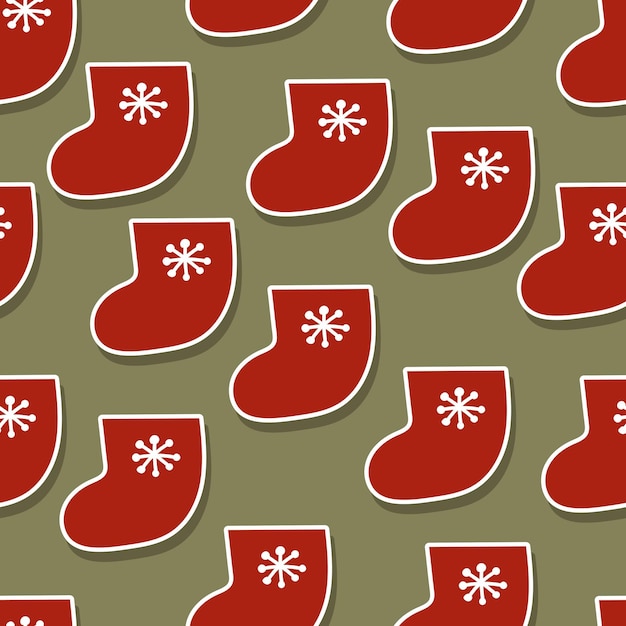 holiday seamless pattern with cartoon socks