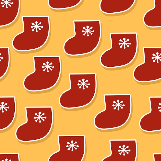 holiday seamless pattern with cartoon socks