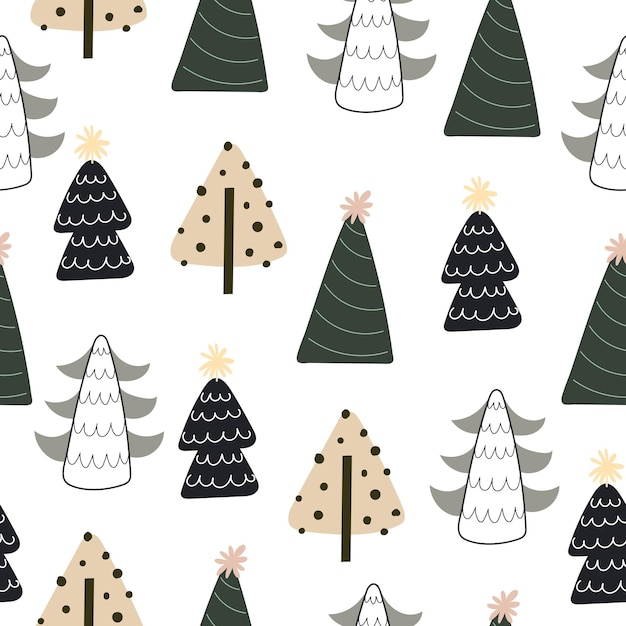 holiday seamless pattern with christmas tree