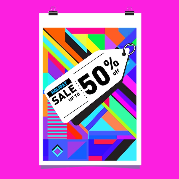 휴일 시즌 판매 최대 50 % 포스터 디자인 템플릿