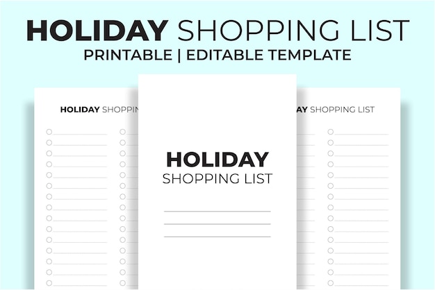 Holiday shopping list