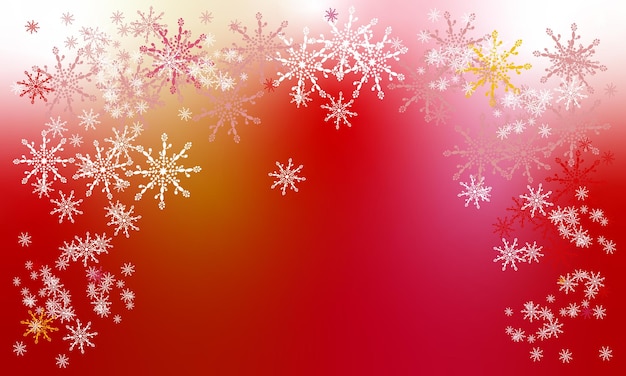 Праздничные снежинки абстрактный рисунок красный белый снег