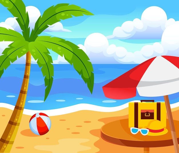 Holiday summer background poster design template