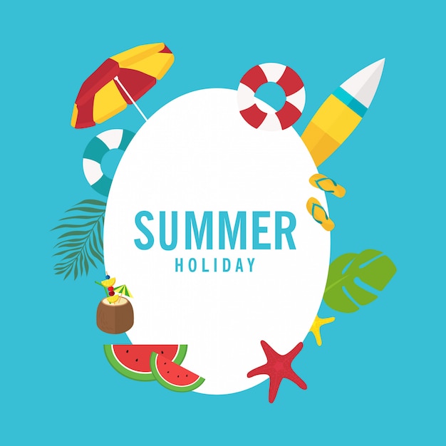 Holiday summer party frame card