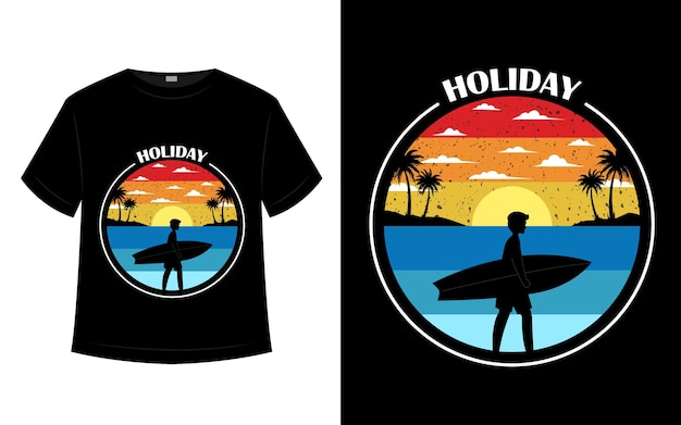 Holiday surfing t shirt design