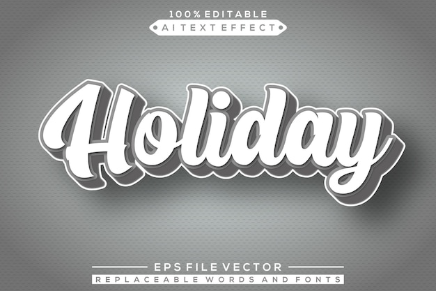 Vector holiday text effect editable