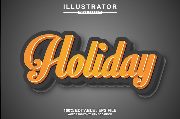 holiday text effect editable