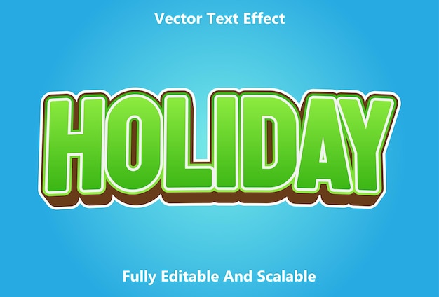 Holiday text effect with green and blue color editable