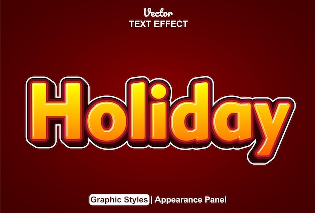 Holiday text effect with orange and red graphic style editable