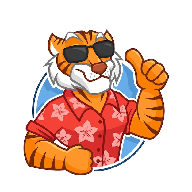 Holiday tiger mascot character design