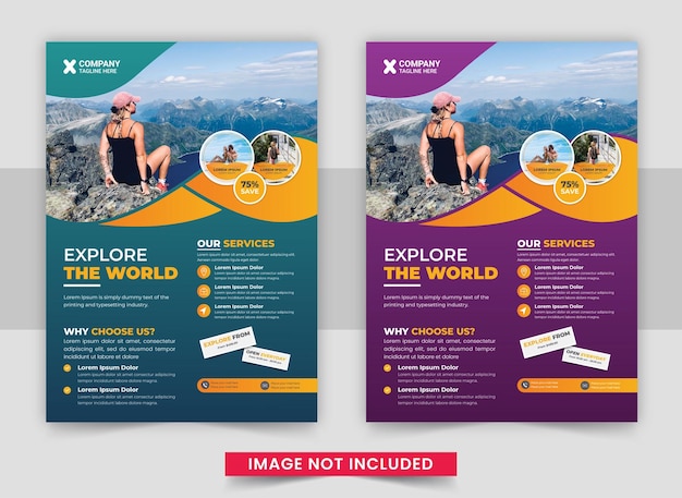 Vector holiday travel flyer template