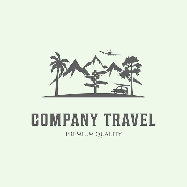 Holiday travel vintage icon logo minimalist vector illustration design