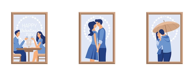 Vector holiday valentine39s day february 14 valentine39s day couples set couple in love