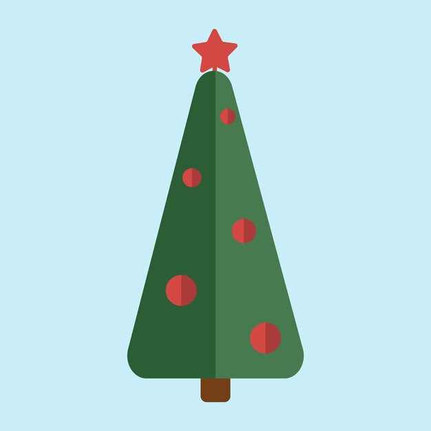 Holiday vector christmas tree isolated illustration