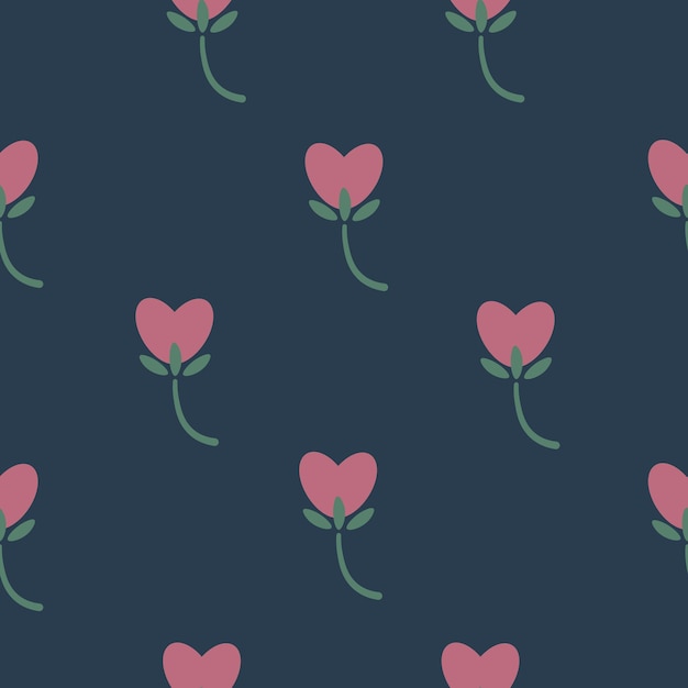 Holiday vector flowers in the form of hearts pattern