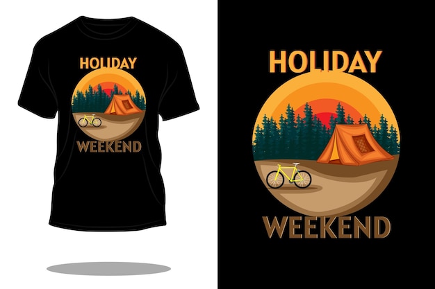 Vector holiday weekend retro t shirt design