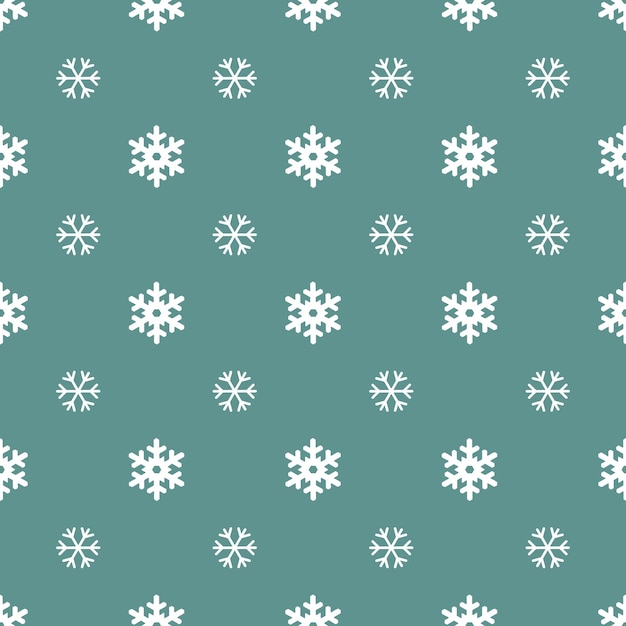 Holiday winter seamless pattern with many white snowflakes for Christmas and New Year.