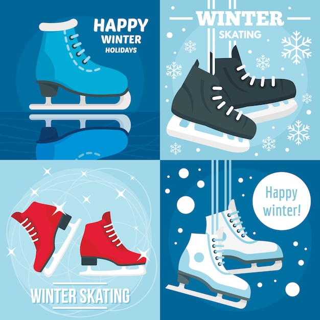 Holiday winter skating backgrounds