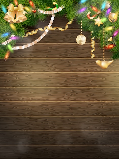 Holidays background with christmas decor.