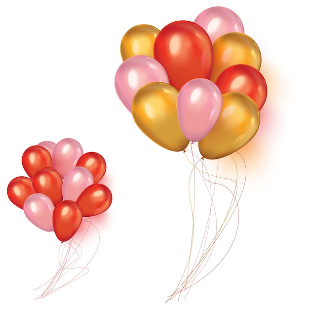 Holidays background with floating party balloons.