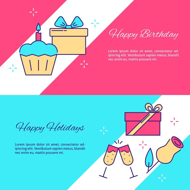 Vector holidays celebration flyer templates