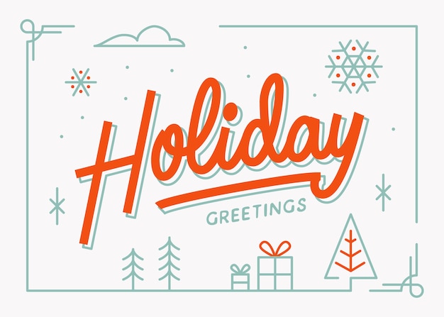 Vector holidays greetings lettering background with winter christmas theme