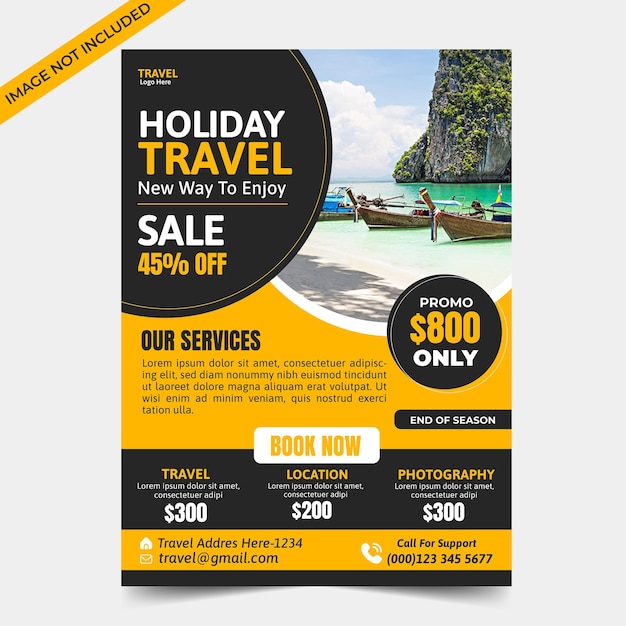 Vector holidays travel flyer design